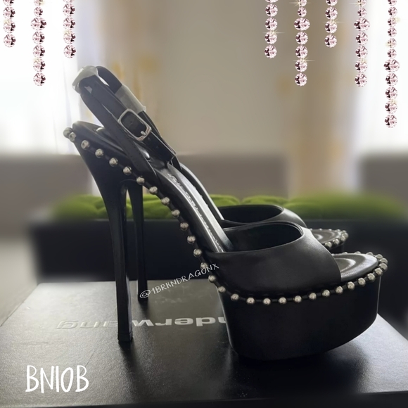 NWT Crystal Studded Platform Heels Open Toe Embellished Ankle Strap Luxury Heel - Picture 11 of 16